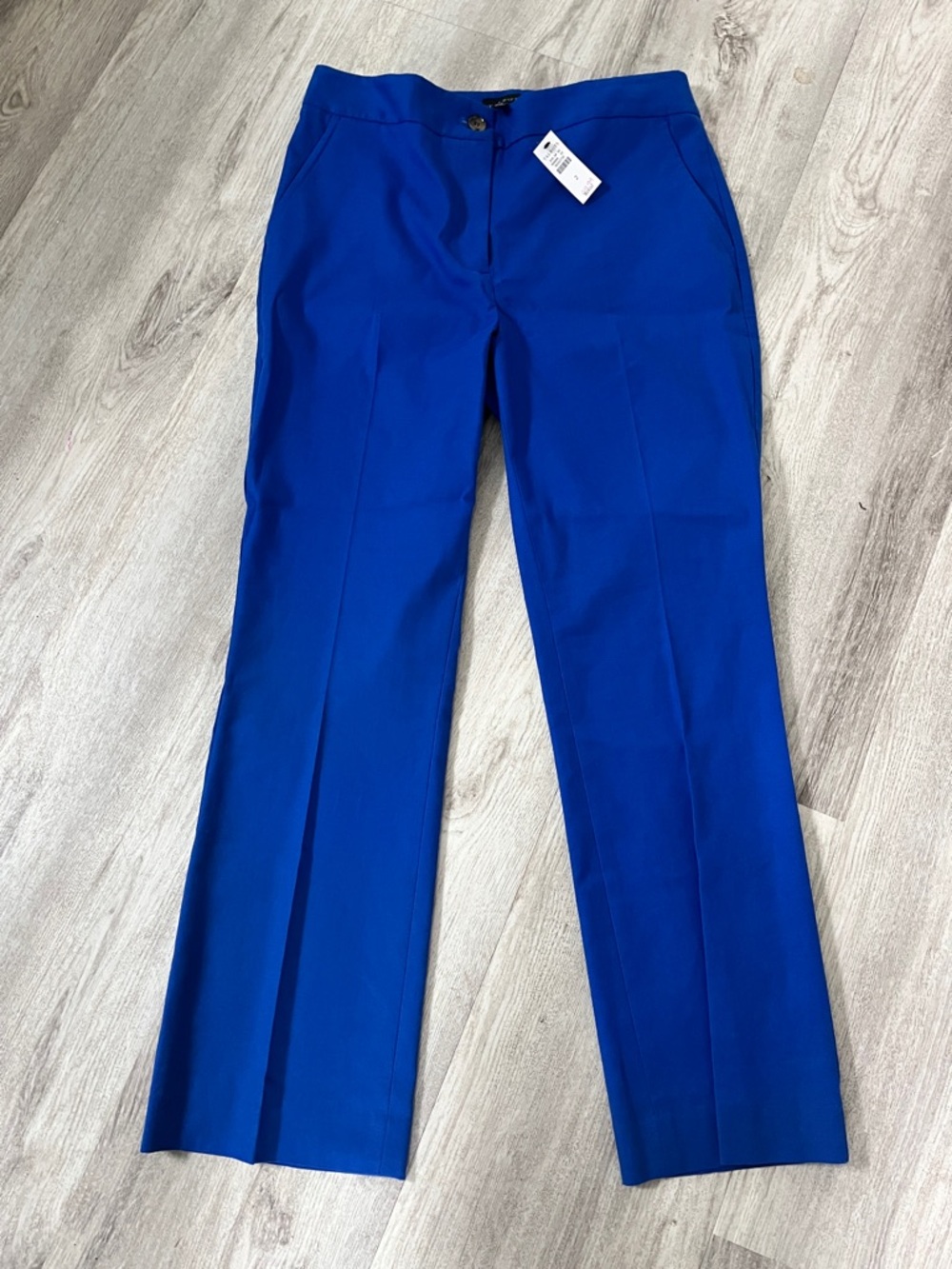 NWT Talbots  Linen Blend cobalt blue ankle length women's trouser size 2